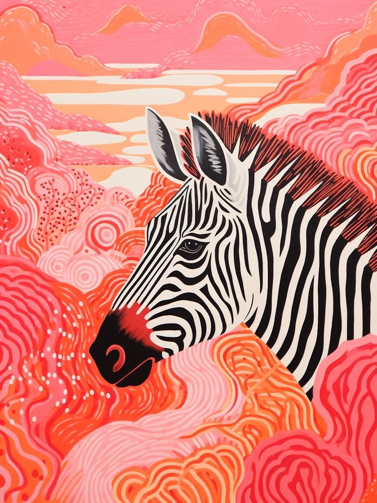 Pink Zebra In The Wild 2