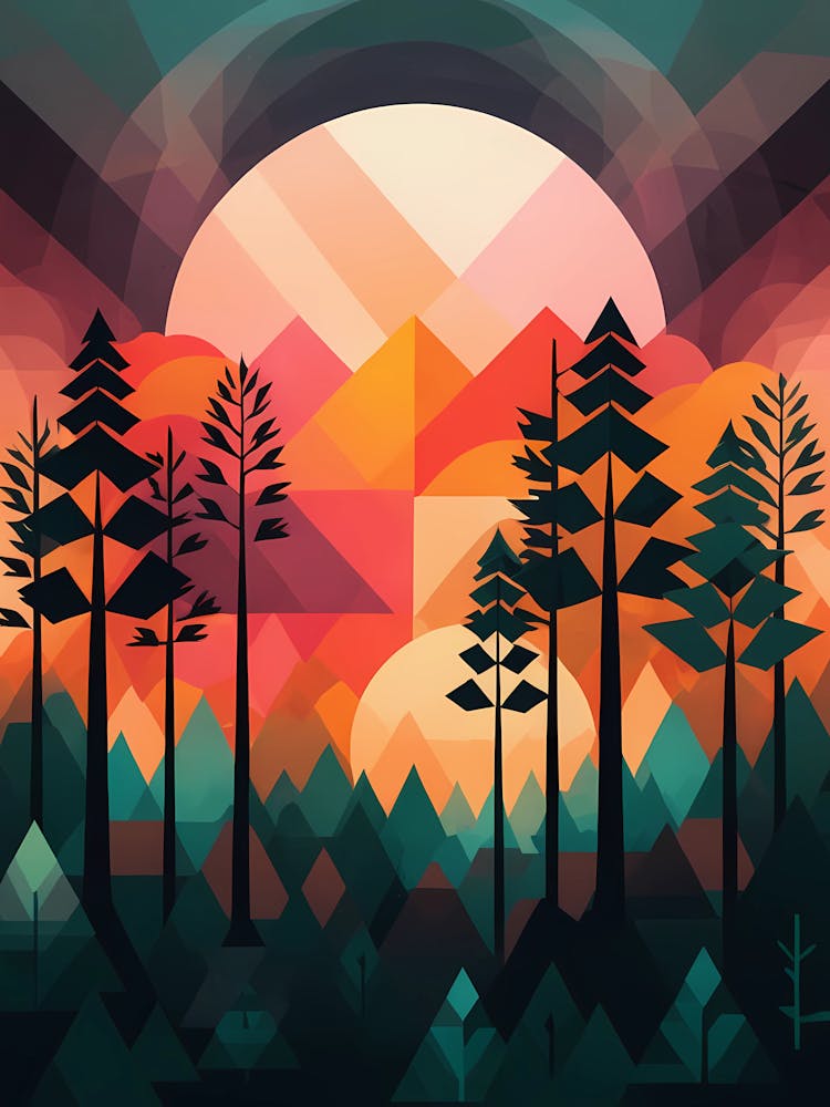 Sunset In The Forest 2