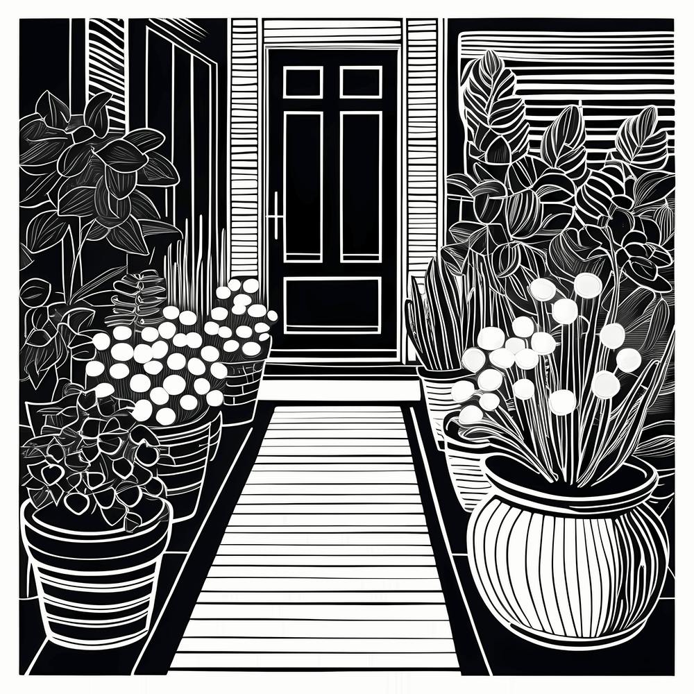 Lion cut inspired Black and white Garden plants & flowers art, Gardening art, Garden 219