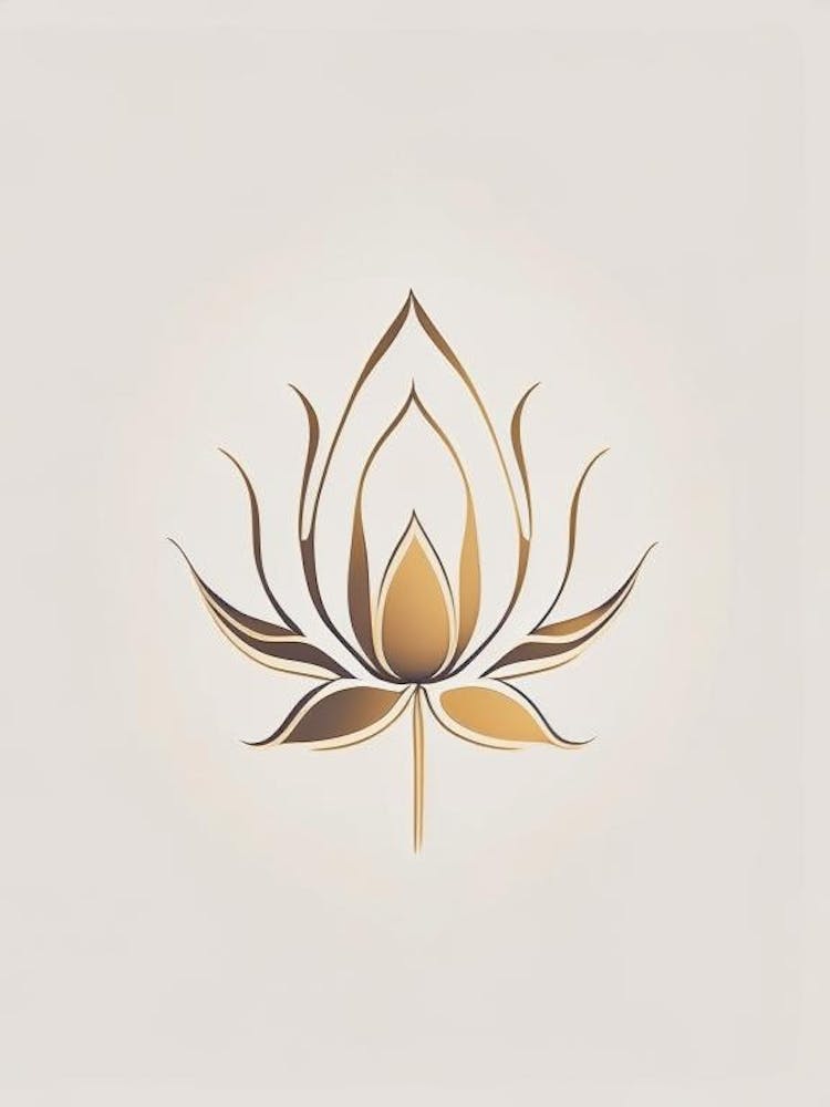 Lotus Flower, Buddhist Symbol Retro Minimal 3