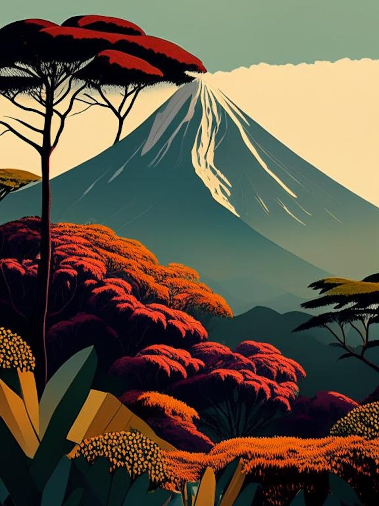 Mount Kilimanjaro National Park Tanzania Retro