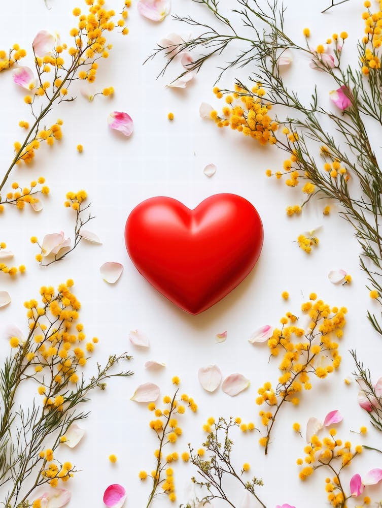 Heart Surrounded By Flowers