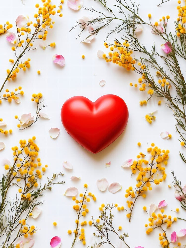 Heart Surrounded By Flowers