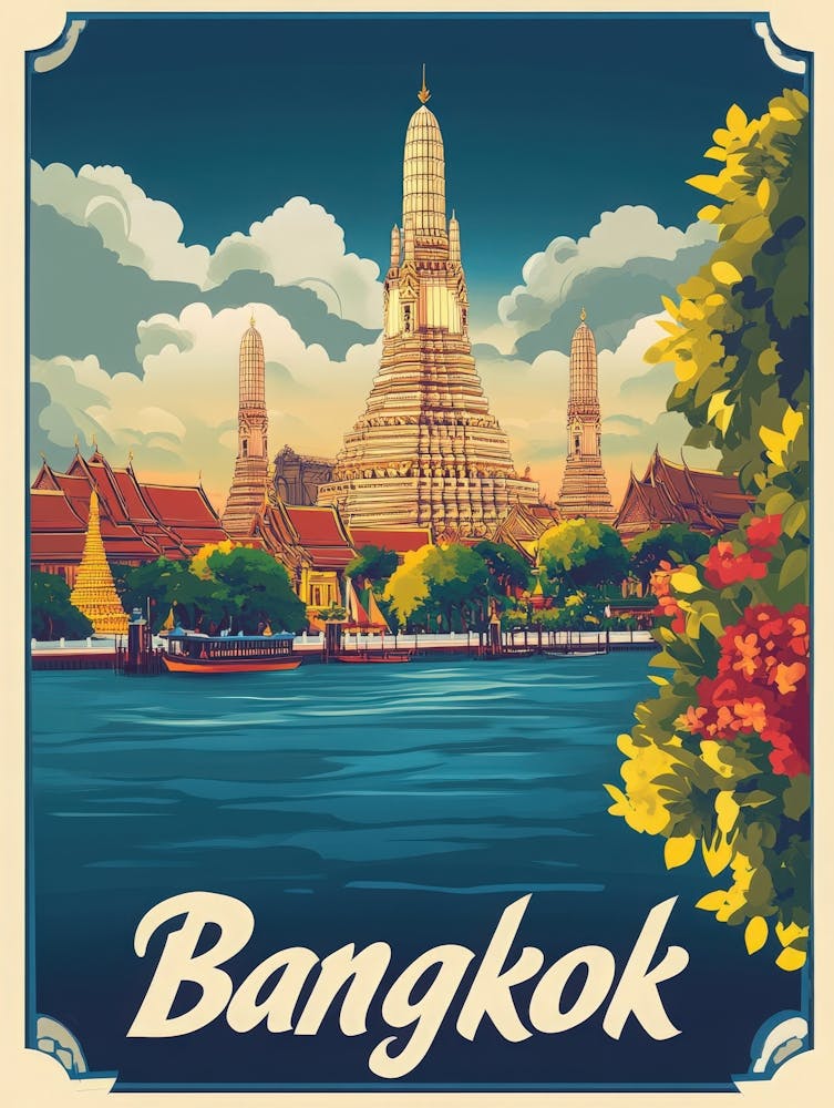Aihrgdesign A Vintage Travel Poster Of Bangkok 1