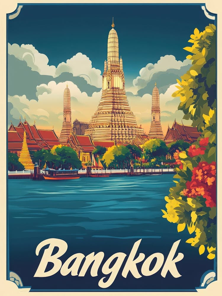 Aihrgdesign A Vintage Travel Poster Of Bangkok 1