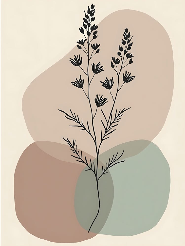 Calm Earthy Leaves on Textured Background