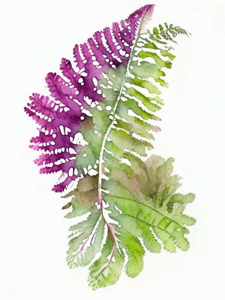Grape Fern Wildflower Watercolour 2