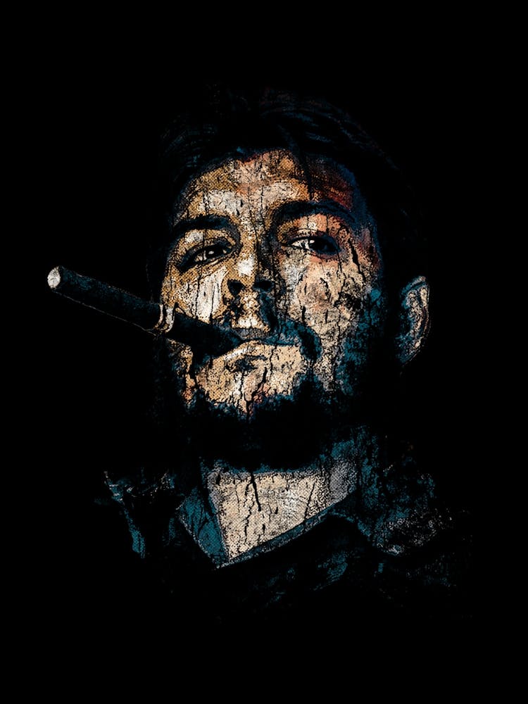 che guevara cigarette (cigarette) THE DIMENSIONS MAY NOT BE EXACTLY AS REPRESENTED IN THE IMAGE PICTURED. Che Guevara Smoking Cigar Art