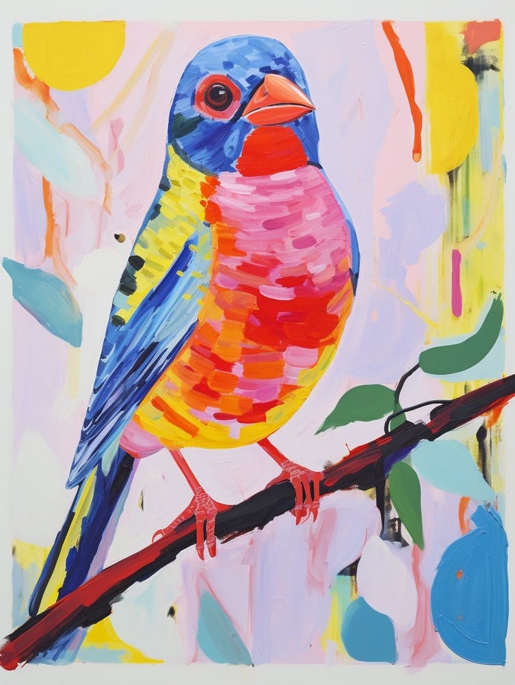 Colourful Bird Painting Finch 1