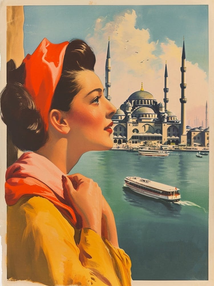 Retro Istanbul Travel Poster