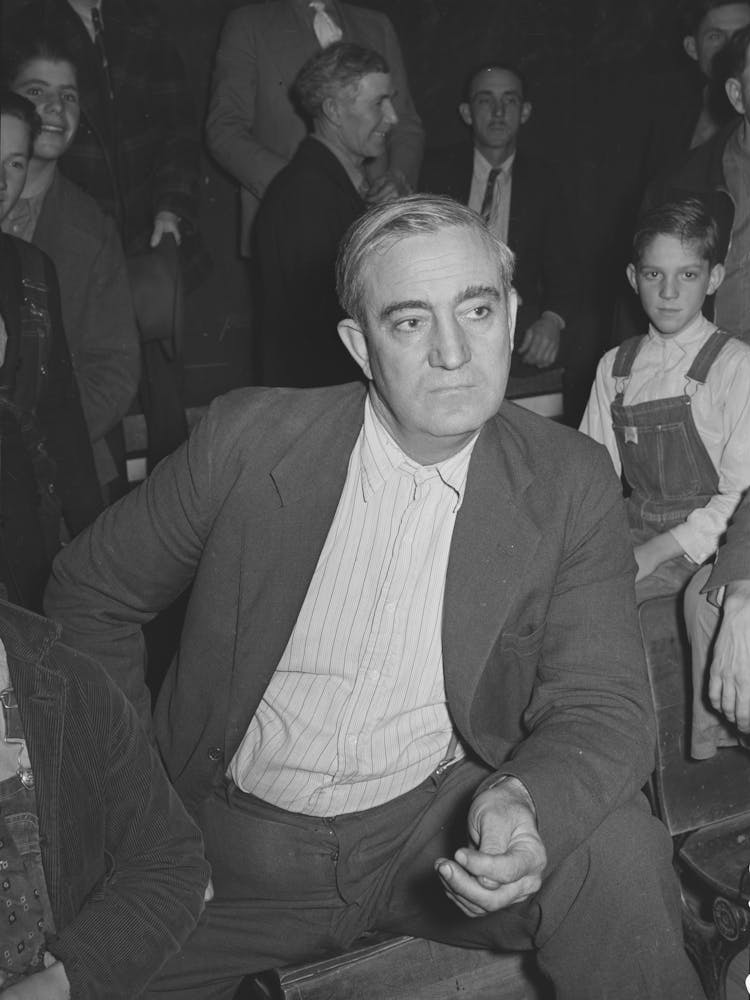 Farmer At Pie Supper In Muskogee County, Oklahoma, See General Caption Number 24 By Russell Lee