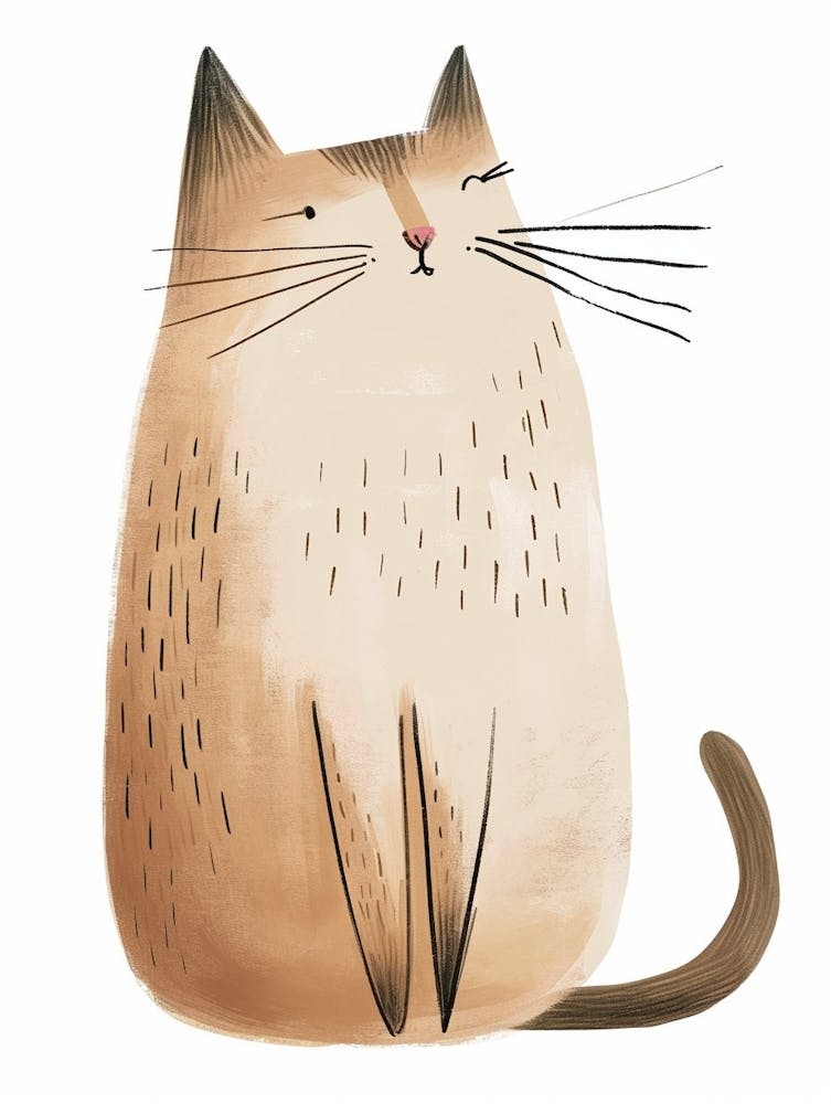 Khao Manee Cat Clipart Illustration 2