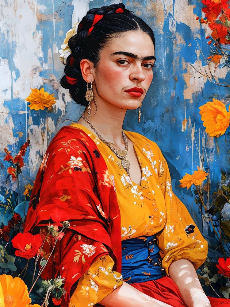 Frida painting portrait