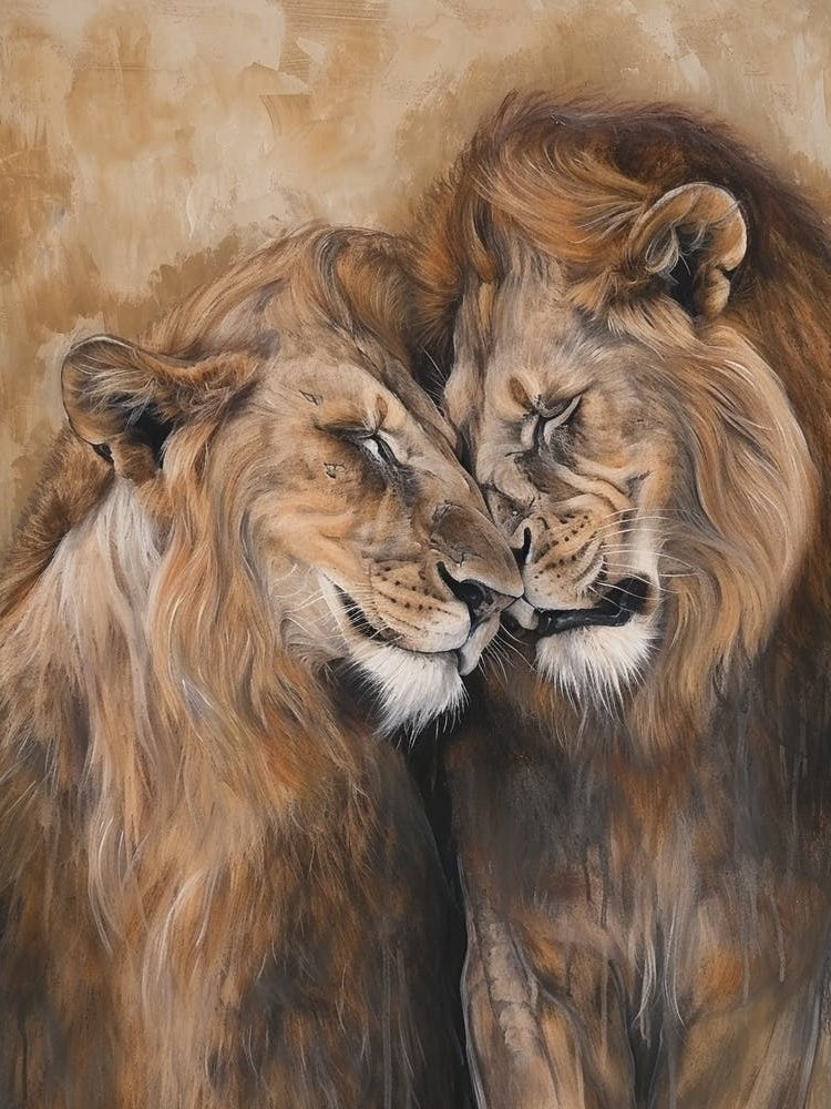 Barbary Lion Rituals Acrylic Painting 4