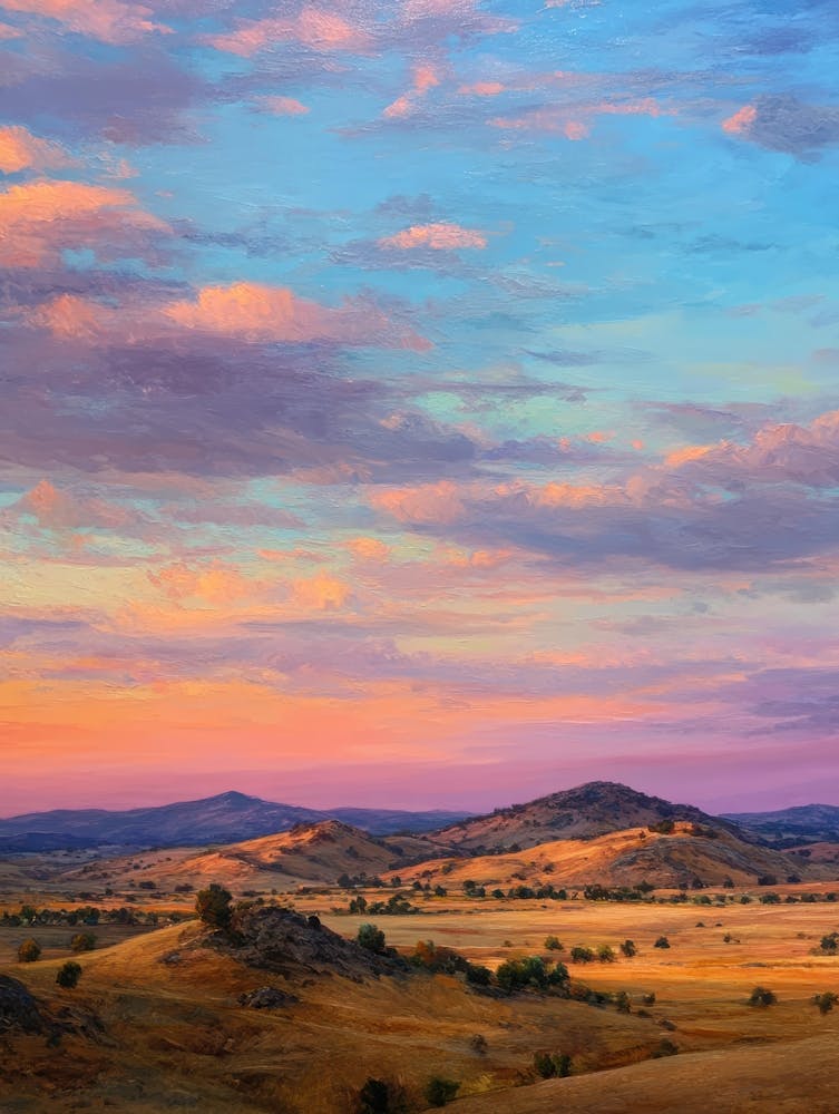Sunset Over The Rolling Hills
