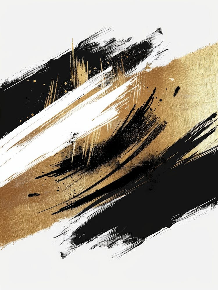 Gold And Black Brush Strokes 24