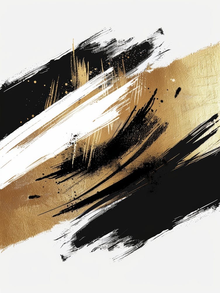 Gold And Black Brush Strokes 24