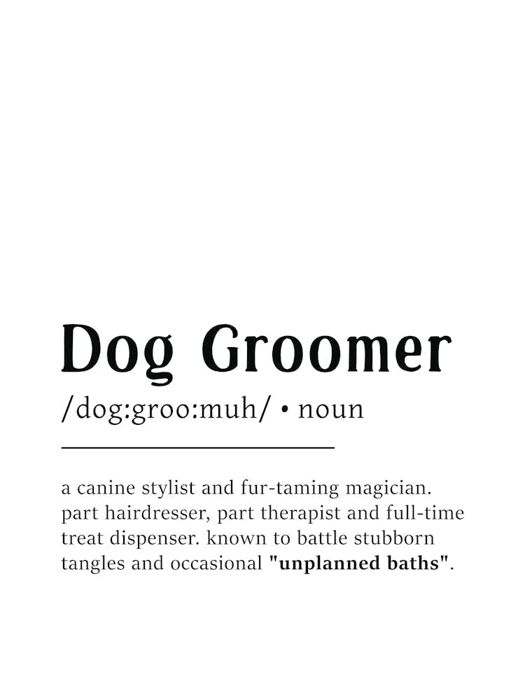 Dog Groomer Funny Definition