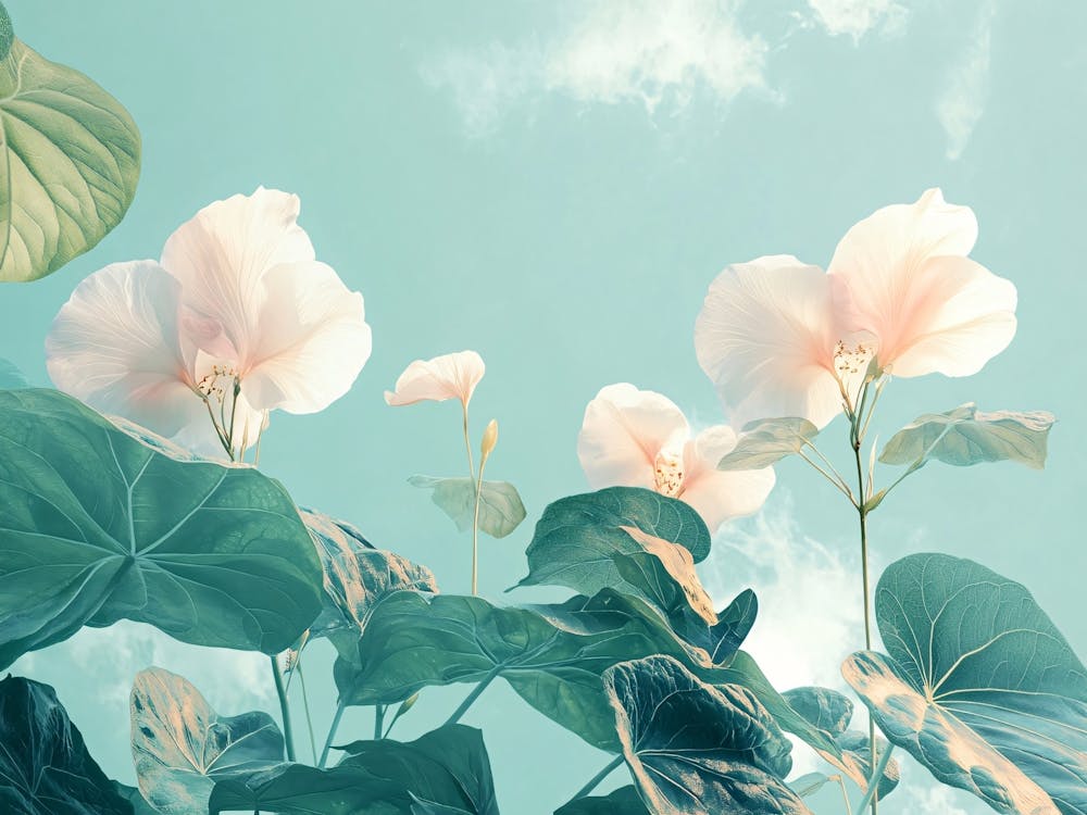 Pink Flowers In The Sky