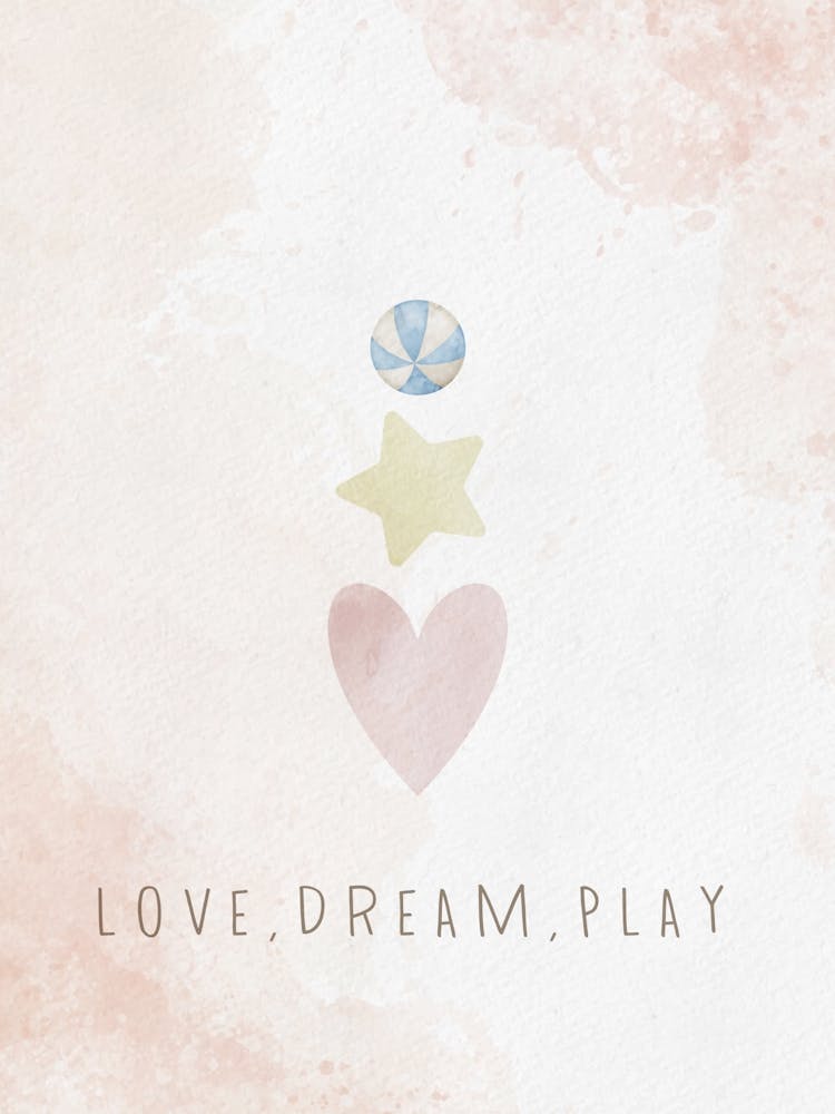 Kids Room Wall Art - Pastel Shapes Nursery Poster