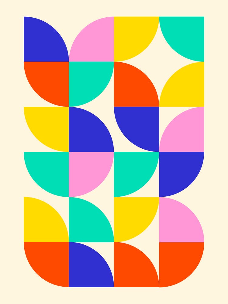 Abstract Colorful Mid Century Pattern
