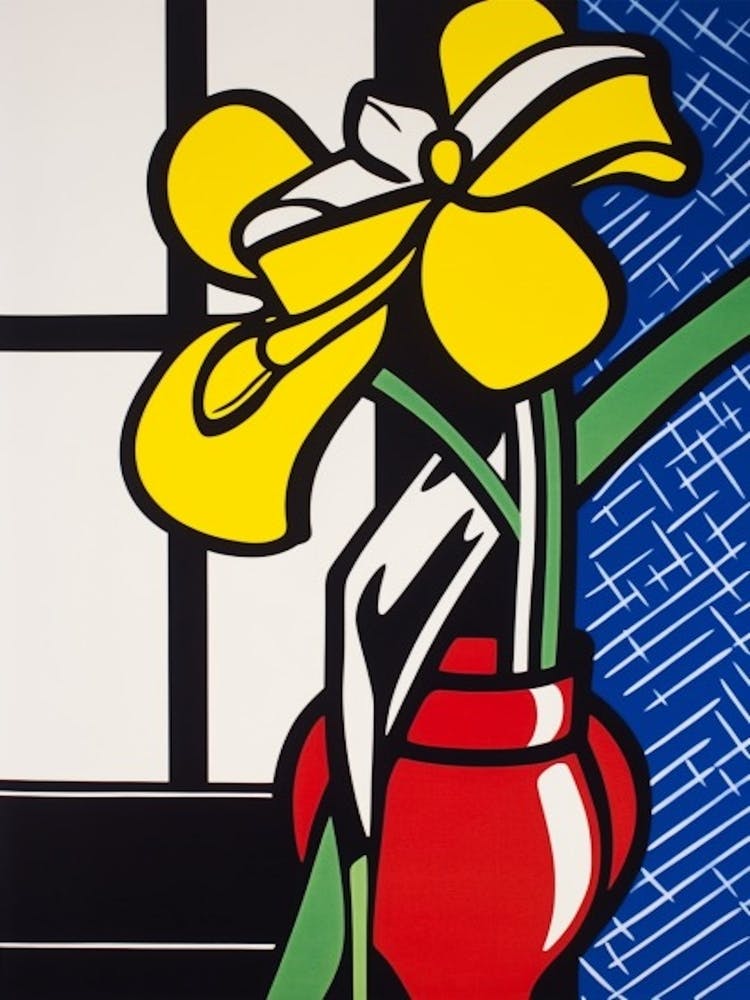 Sweet Pea Flower Still Life  4 Pop Art Style