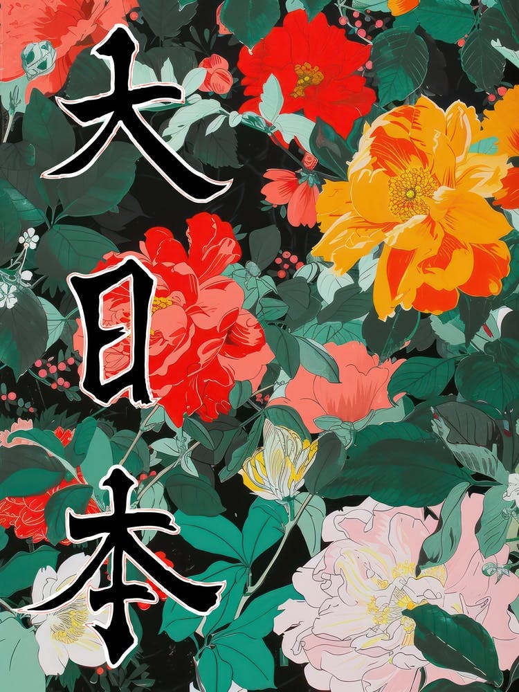 Great Japan Hokusai Japanese Flowers 10 Poster