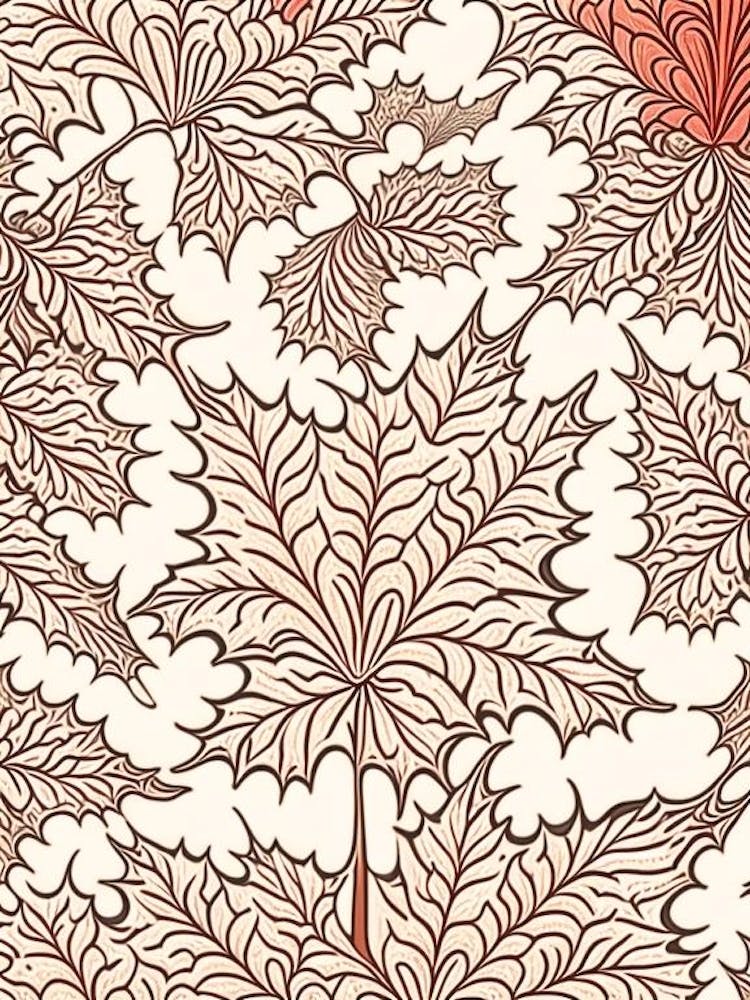 Feuille d'Érable Inspirée de William Morris