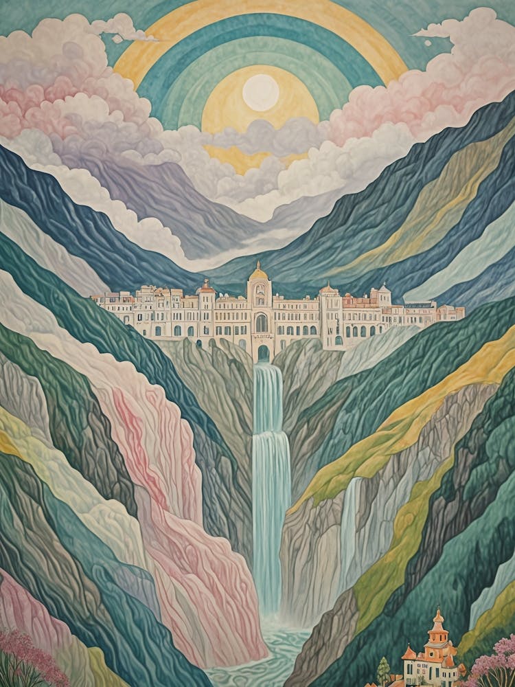 Pastel Palace In The Mountains