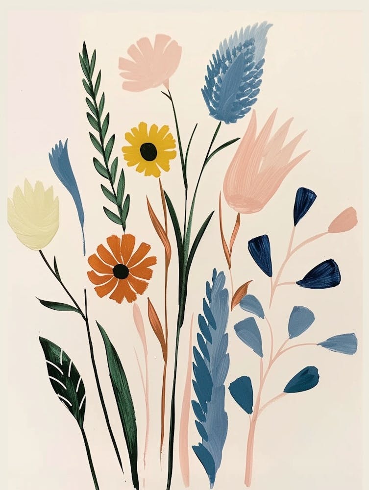 Painted Florals Fountain Grass 2