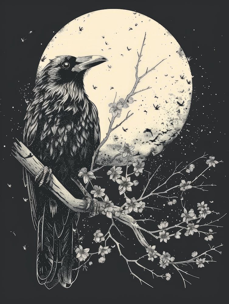 Raven At The Moon