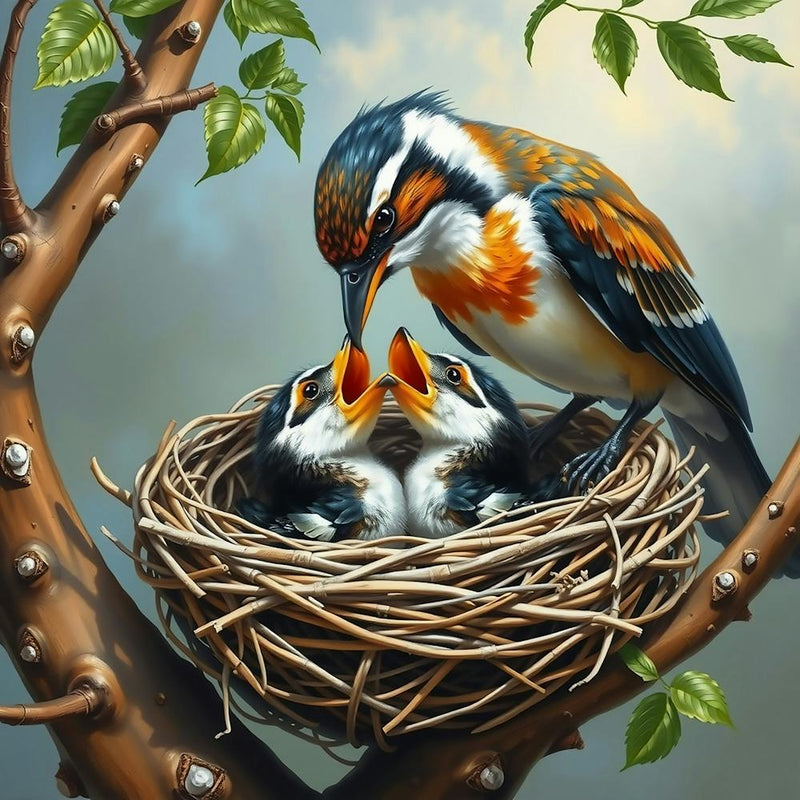 Bird Feeding Chicks