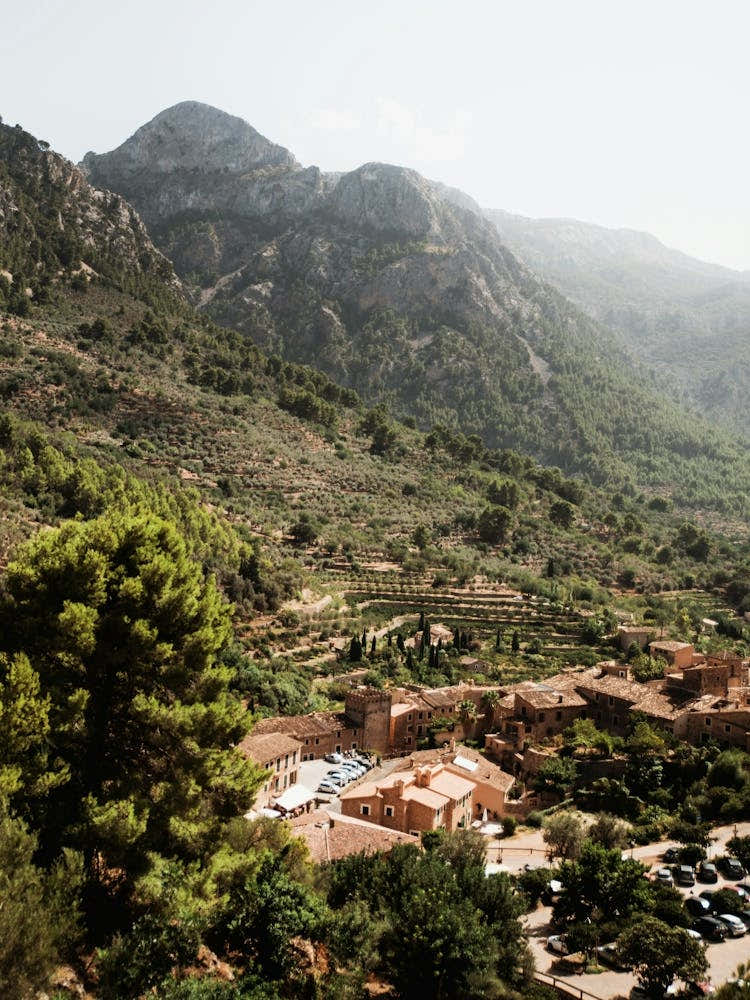 Spanish Village Mallorca | Mountain view over cute houses in Spain