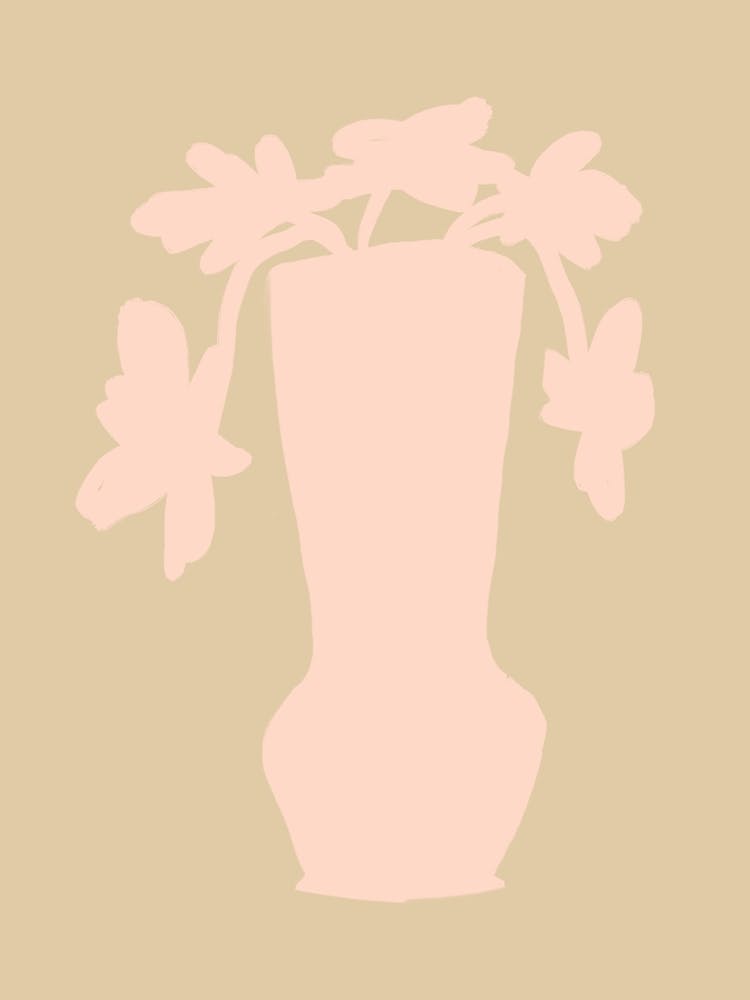 Pink Vase With Flowers