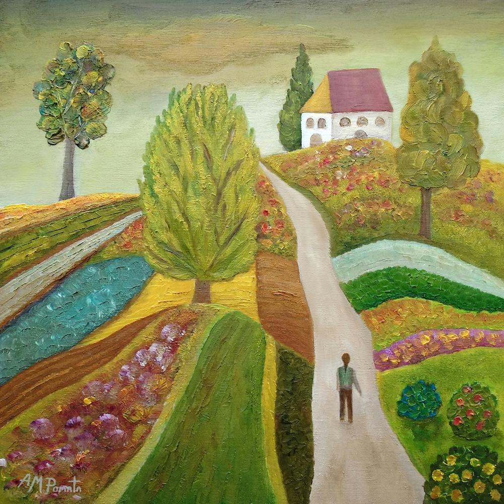 Dusk Walking Girl Square