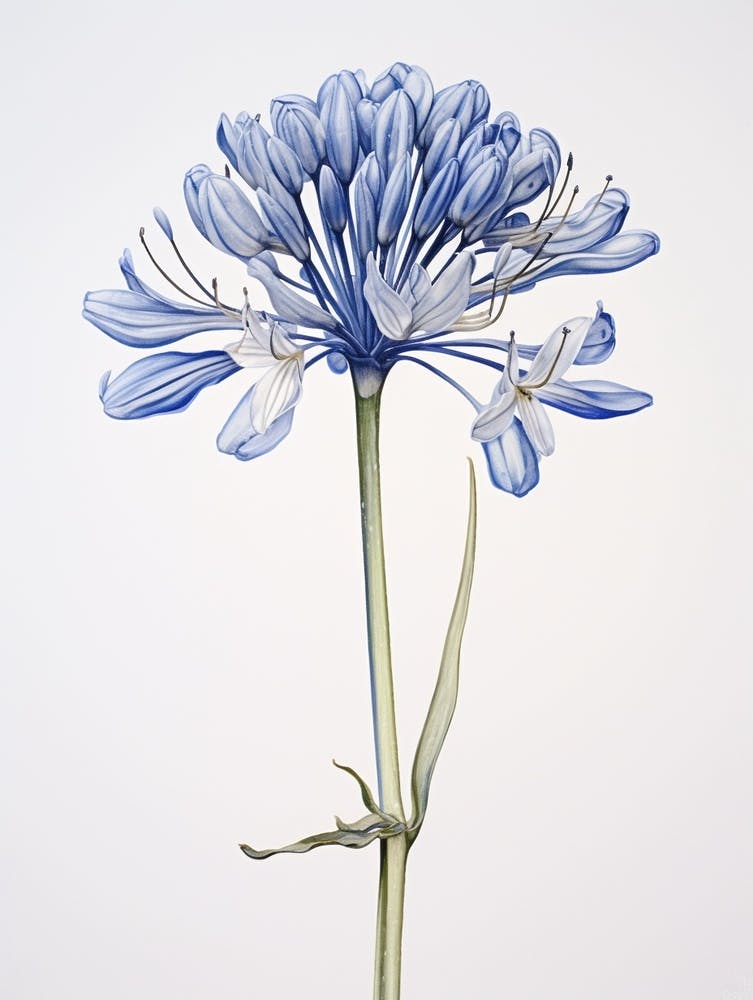 Pressed Flower Botanical Art Agapanthus 1