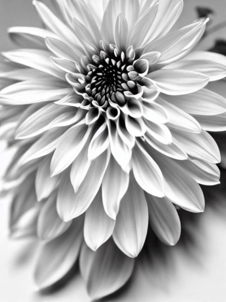 Dahlia Crayon N&B 2 Fleur