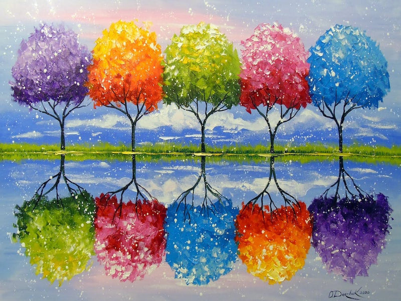 Different-colored trees