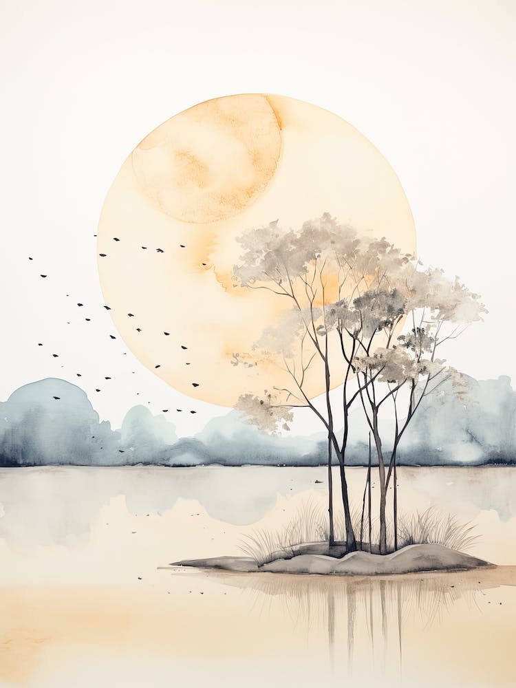 Watercolour Of Sian Ka An Biosphere Reserve   Mexico 1