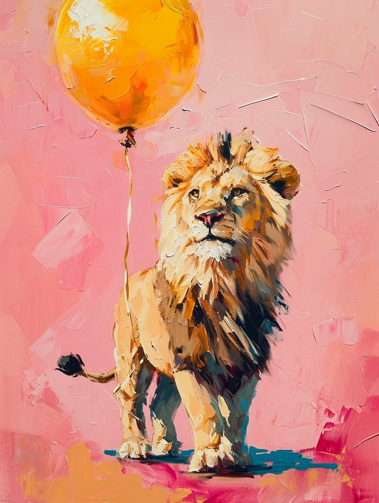 Cute Lion 3 With Balloon