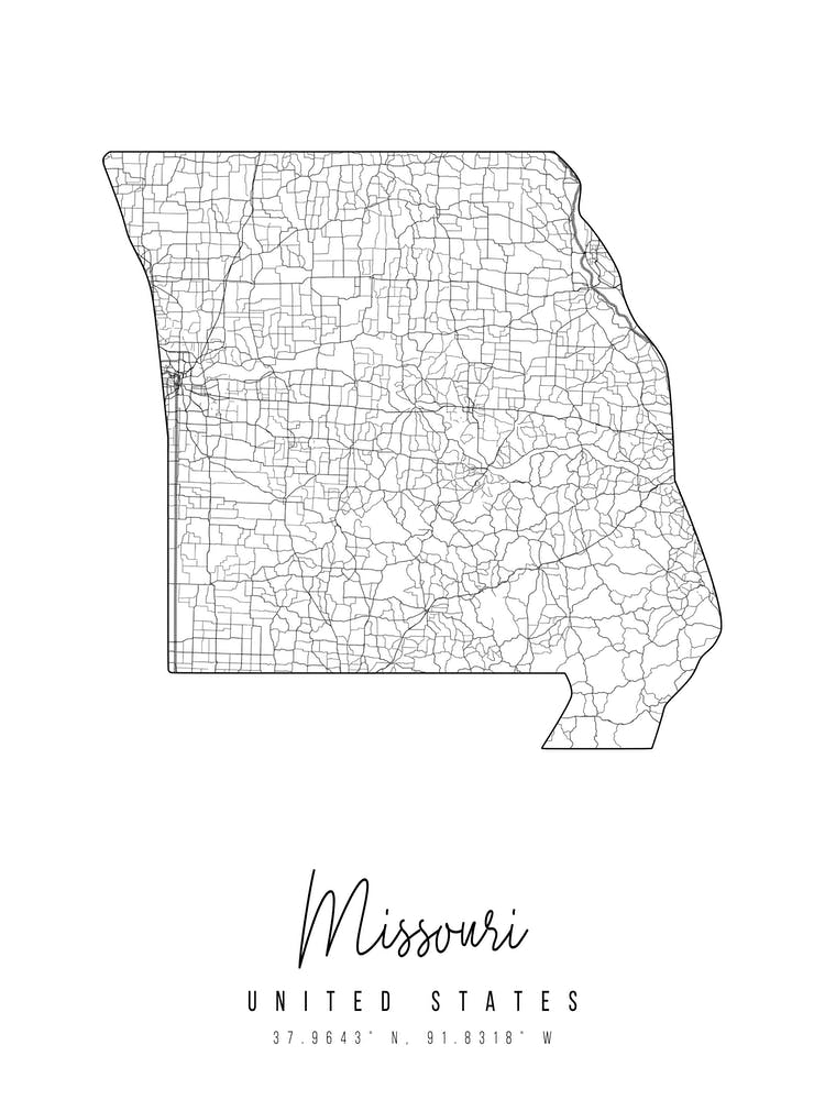Missouri Minimal Street Map
