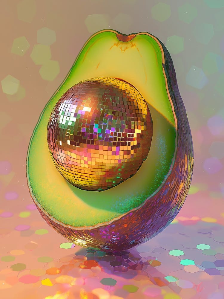 A Disco Ball Inside An Avocado 2