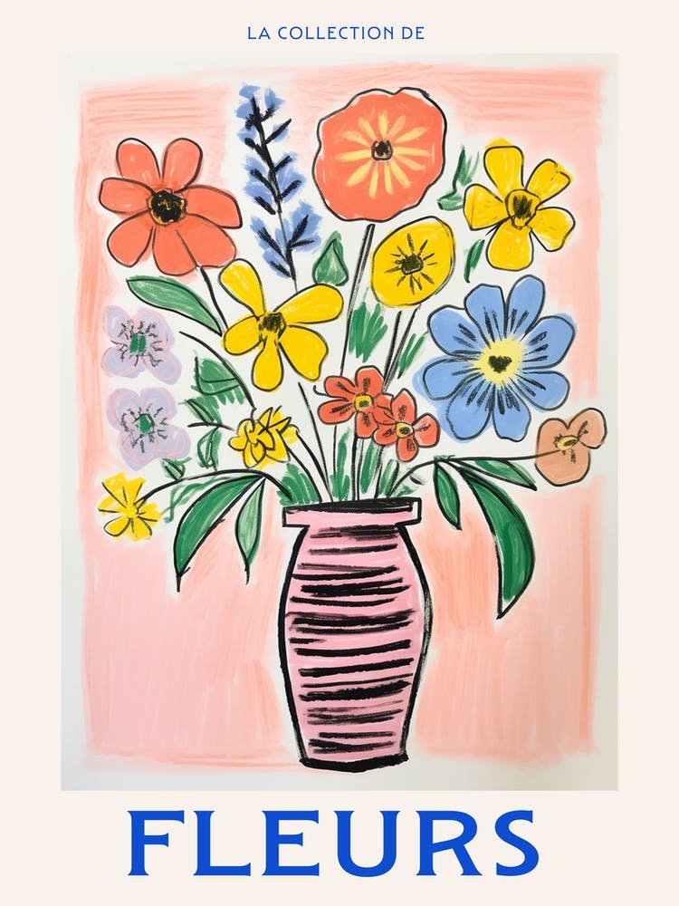 French Flower Poster Flax Flower 2