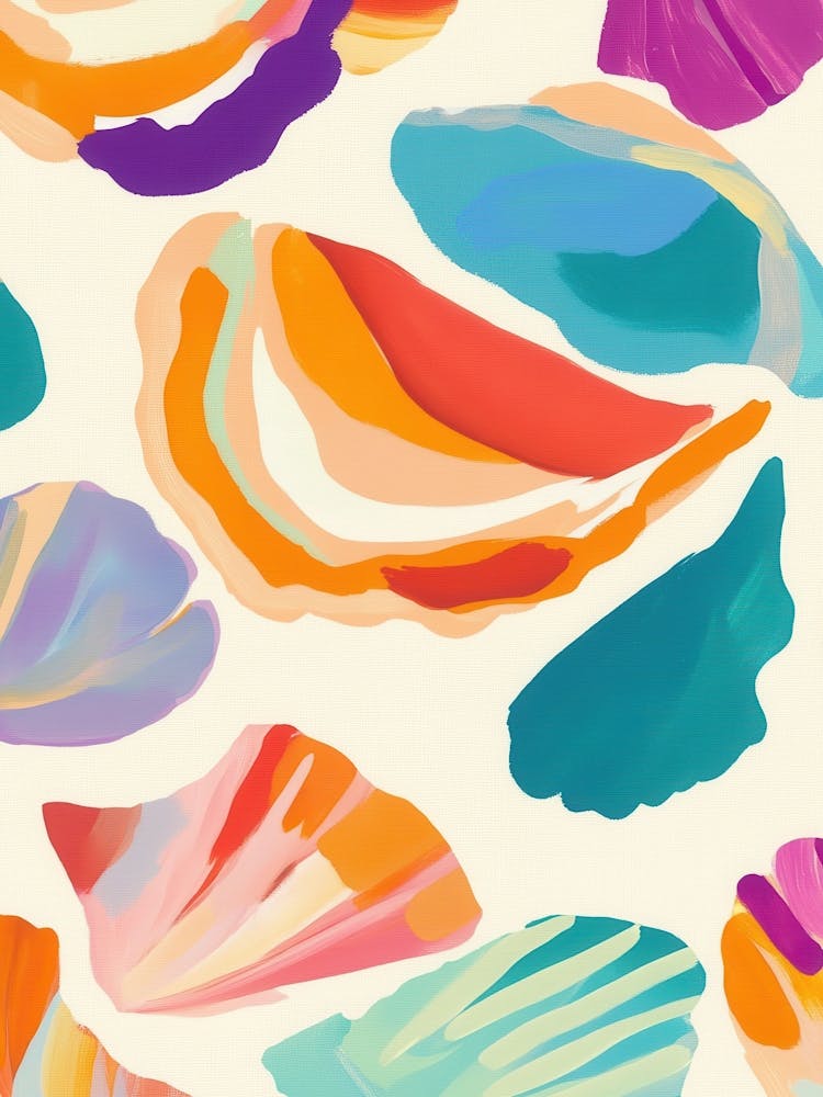 Seashells Coastal Painting