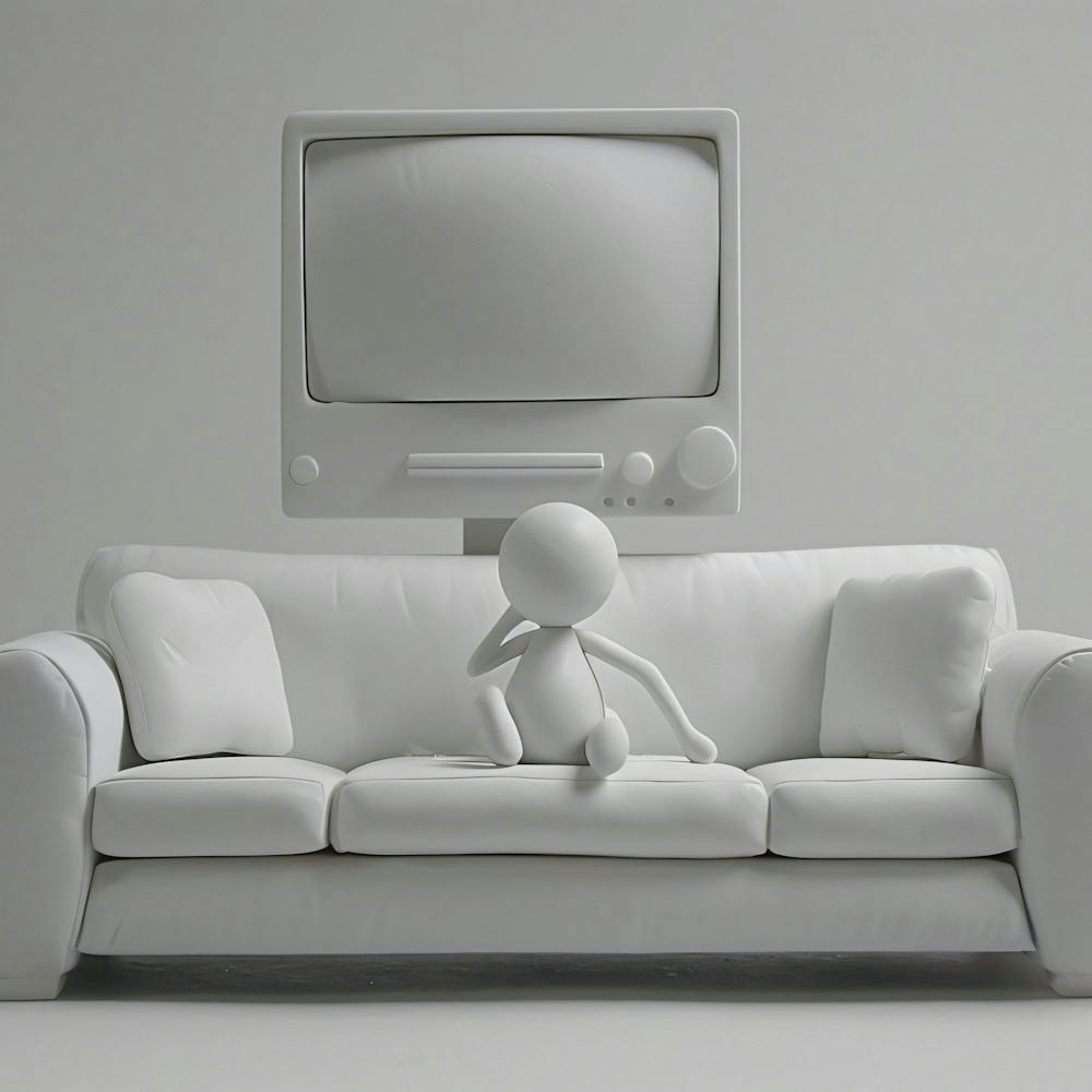 Sitting On A White Couch