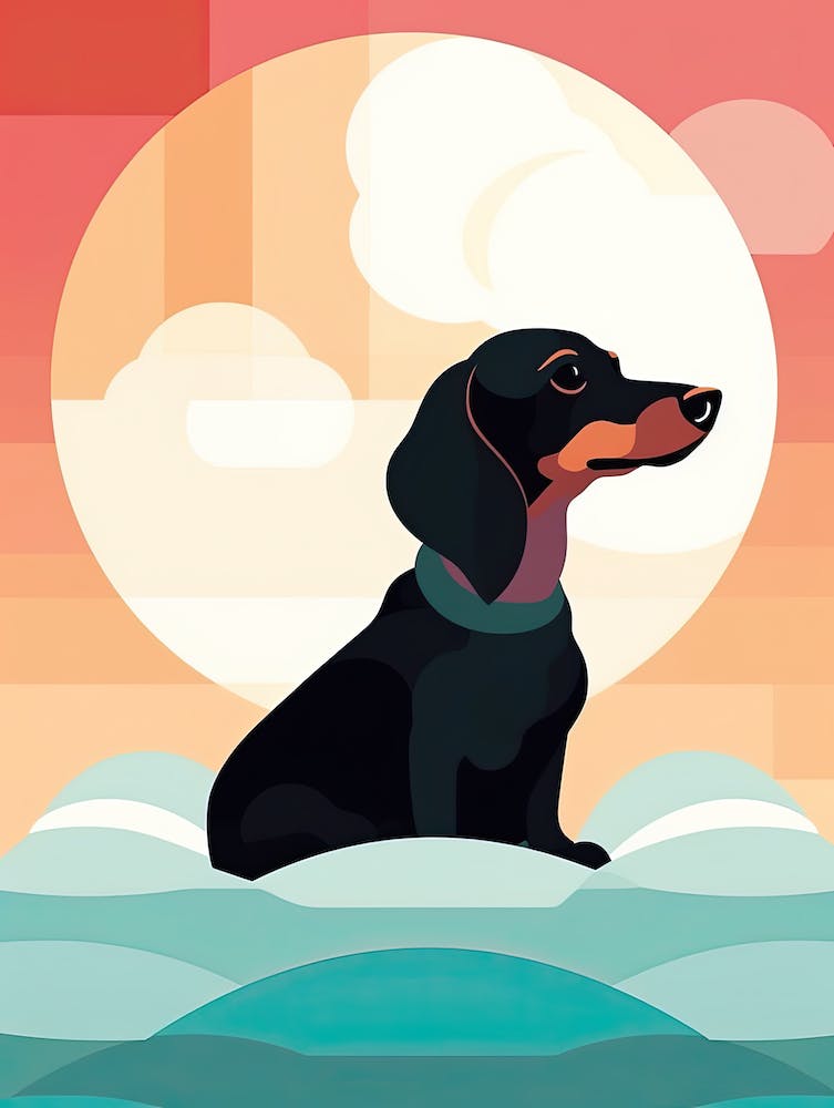 Dackel, Hunde-Minimalismus-Kunst