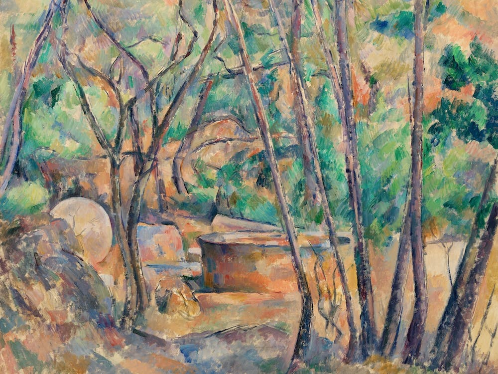 Millstone And Cistern Under Trees, Paul Cézanne