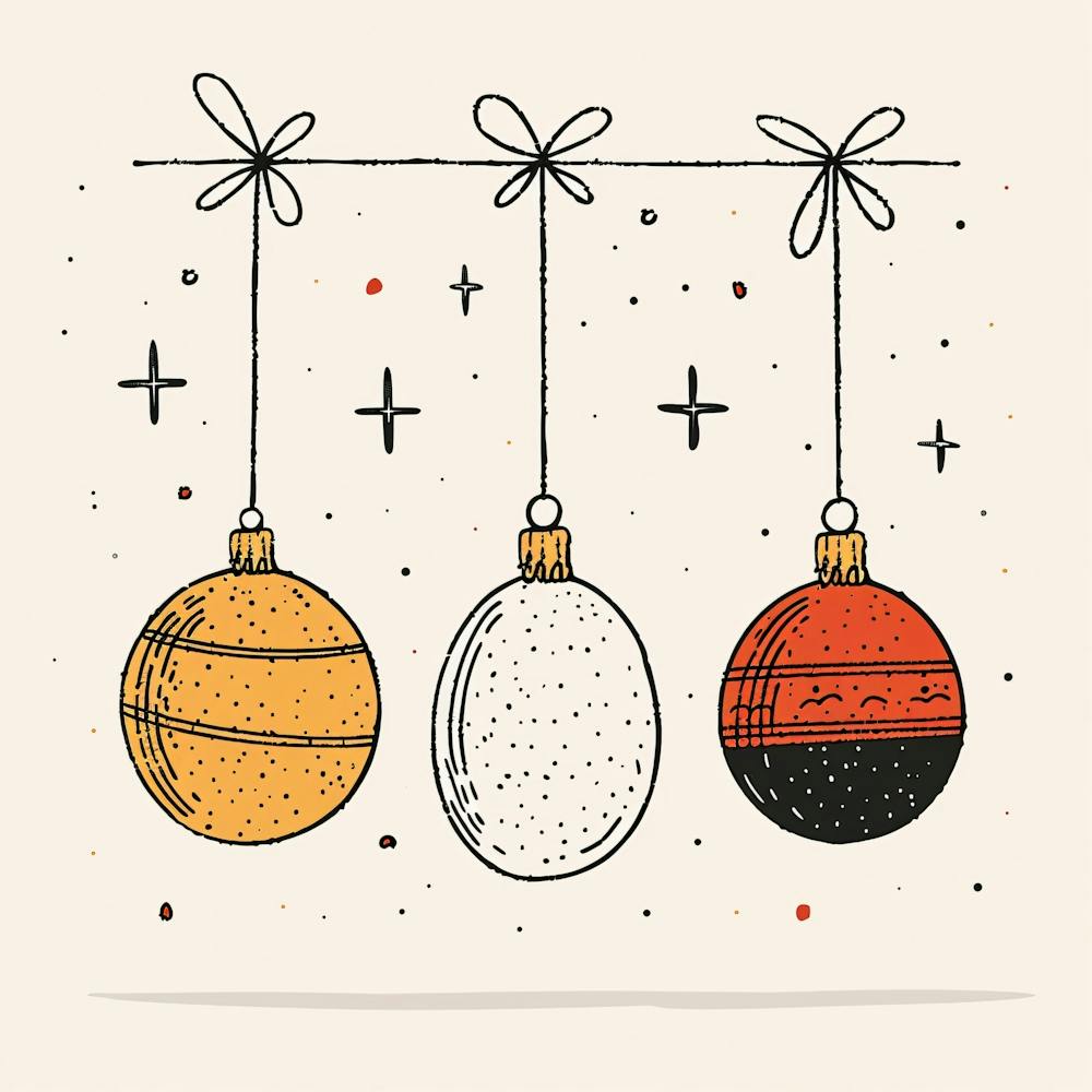 Christmas Ornaments Minimal Illustration