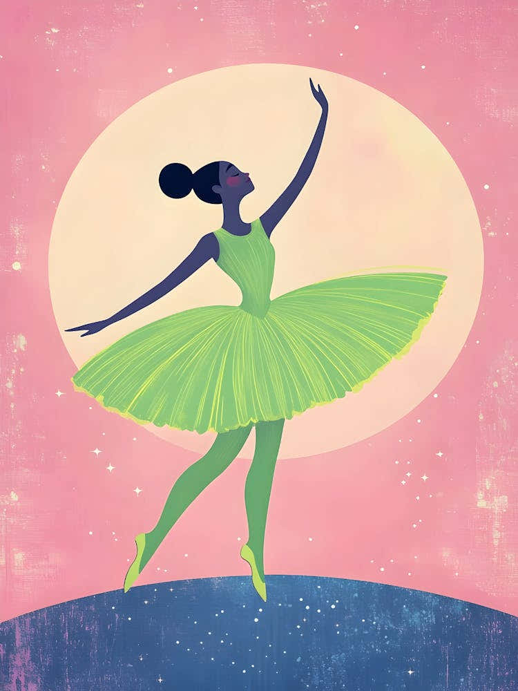 Ballerina In Green Tutu