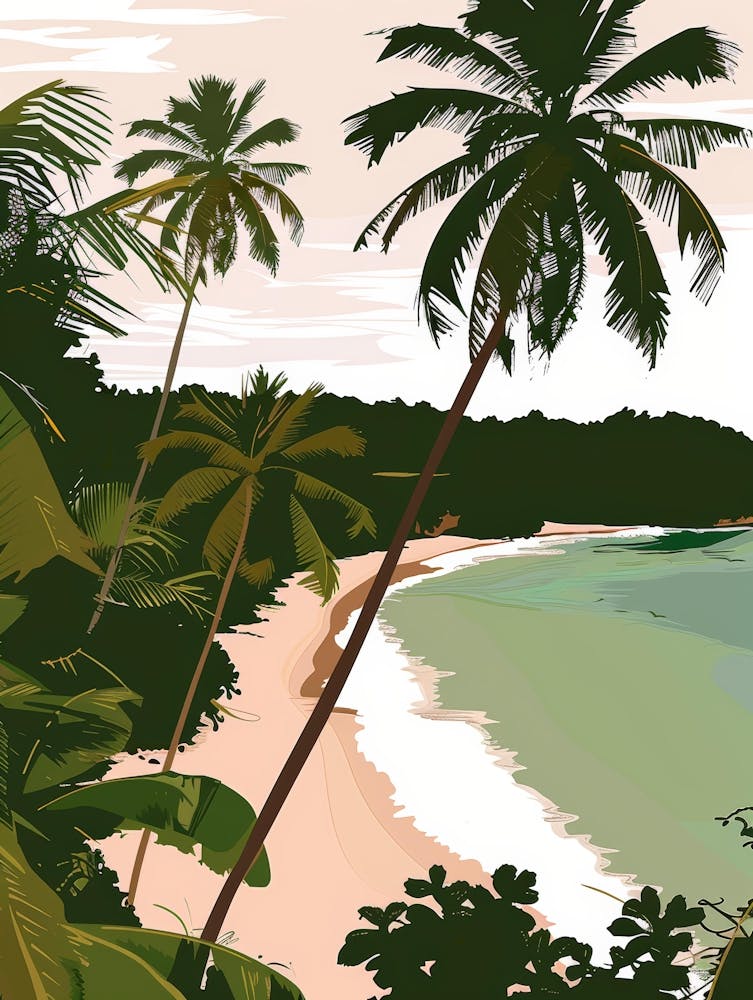 Tropical Beach With Palm Trees 1